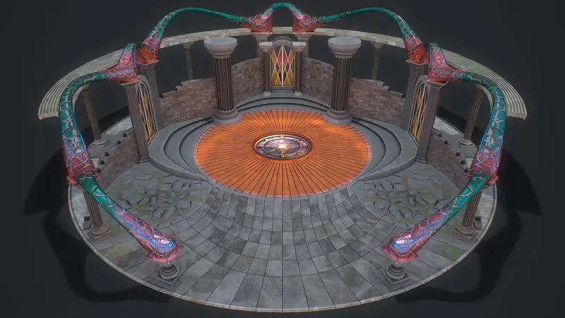 Fantasy fight arena 3d model