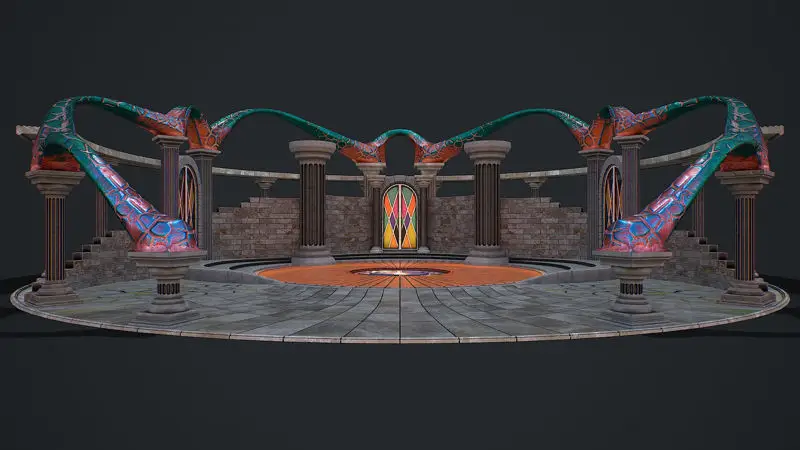 Modelo 3D de arena de lucha de fantasía