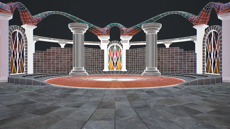 Fantasy fight arena 3d model