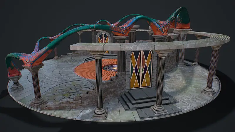 Fantasy fight arena 3d model