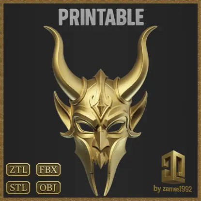 3D-model za tiskanje fantazijske maske rogatega demona