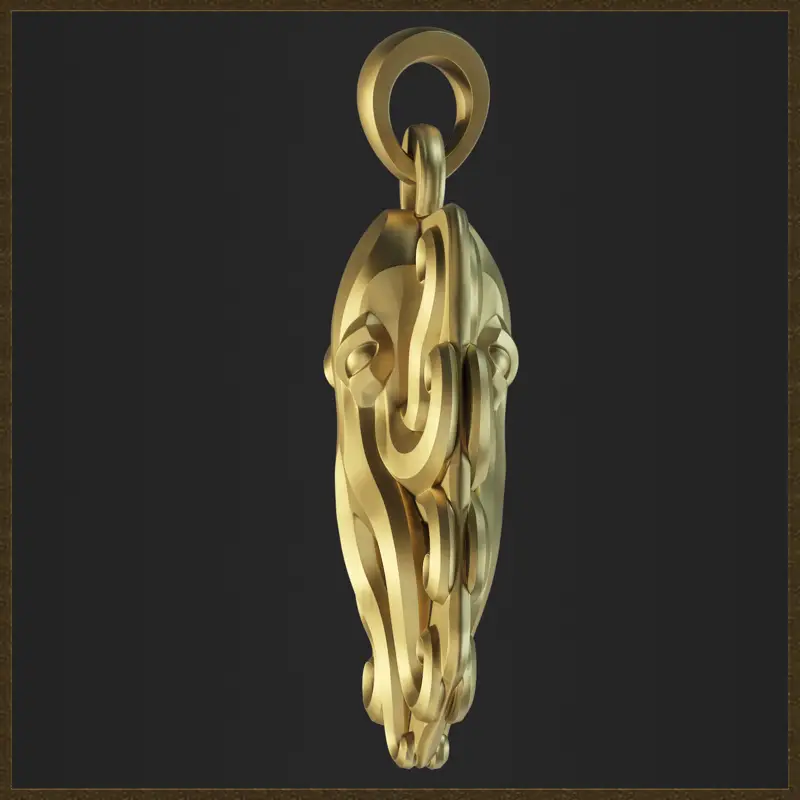 Modèle d'impression 3D de bijoux avec pendentif pieuvre fantastique