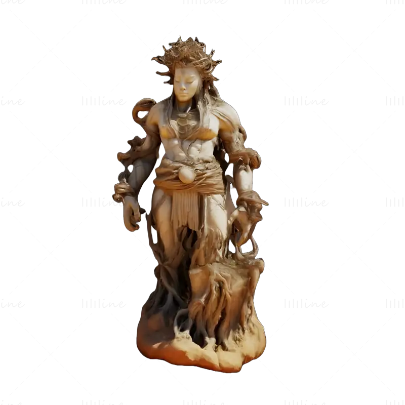 Fantasy Realm Collection: Demon Lord, Nature Goddess, and Ancient Treant 3D Print Model