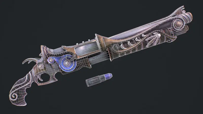 Фантазијска пушка 3Д модел