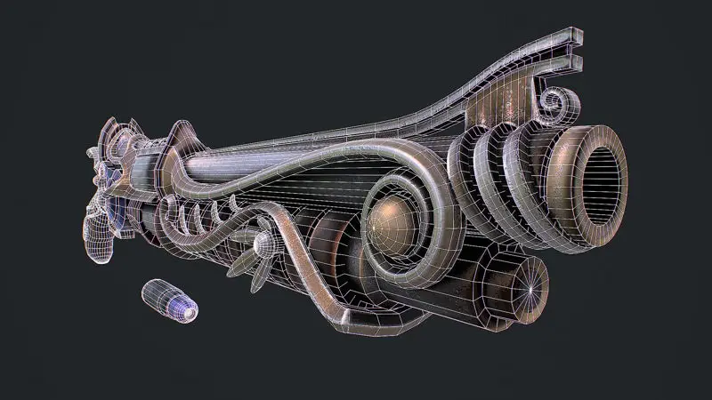 3D model fantazijske puške
