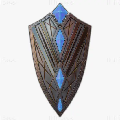 Fantasy shield 2 model 3d cu texturi PBR