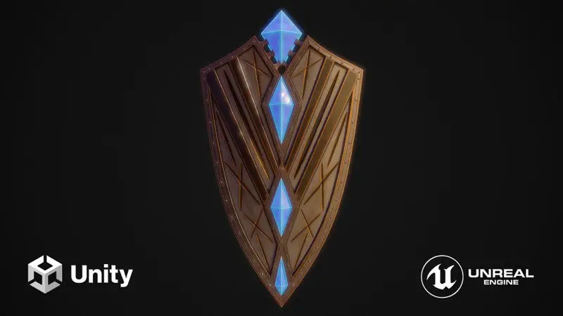 Fantasy shield 2 model 3d cu texturi PBR