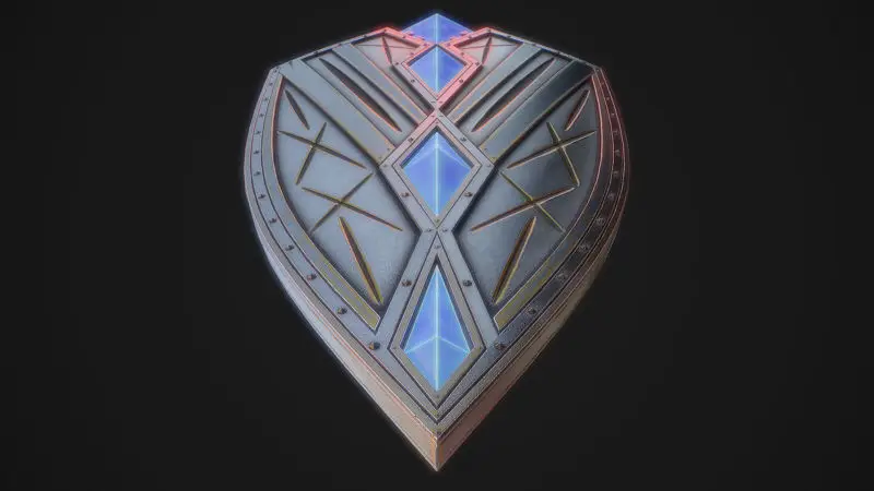 Fantasy shield 2 3d-modell med PBR-teksturer