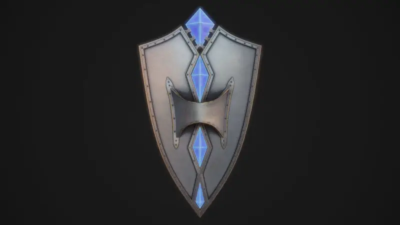 Fantasy shield 2 3d-modell med PBR-teksturer