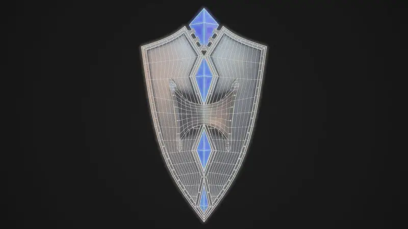 Fantasy shield 2 3d-modell med PBR-teksturer