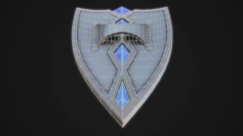 Fantasy shield 2 3d-modell med PBR-teksturer