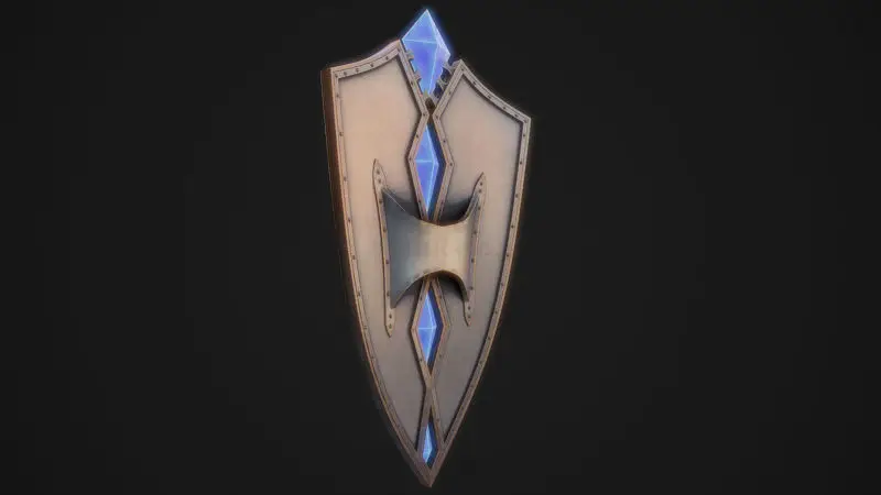 Fantasy shield 2 model 3d cu texturi PBR