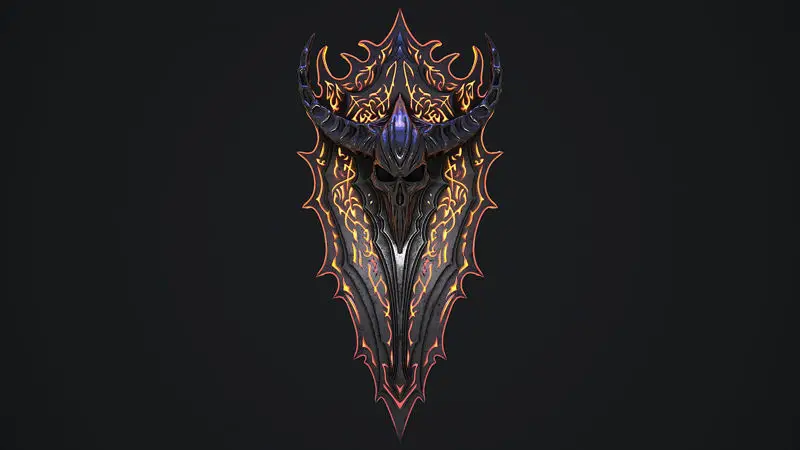 Fantasy Shield 3D Model for Unity & Unreal Engine: High-Quality Game Assets with PBR Materials