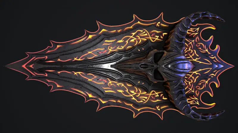 Fantasy Shield 3D Model for Unity & Unreal Engine: High-Quality Game Assets with PBR Materials