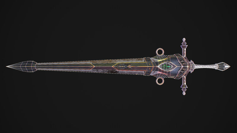 Фэнтези-меч 26 с ножнами 3D модель