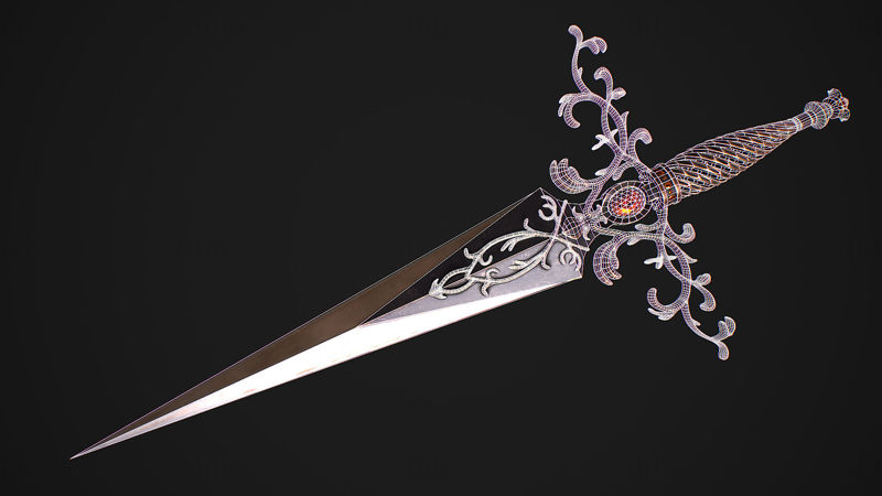 Fantasy Sword 27 con fodero Modello 3D