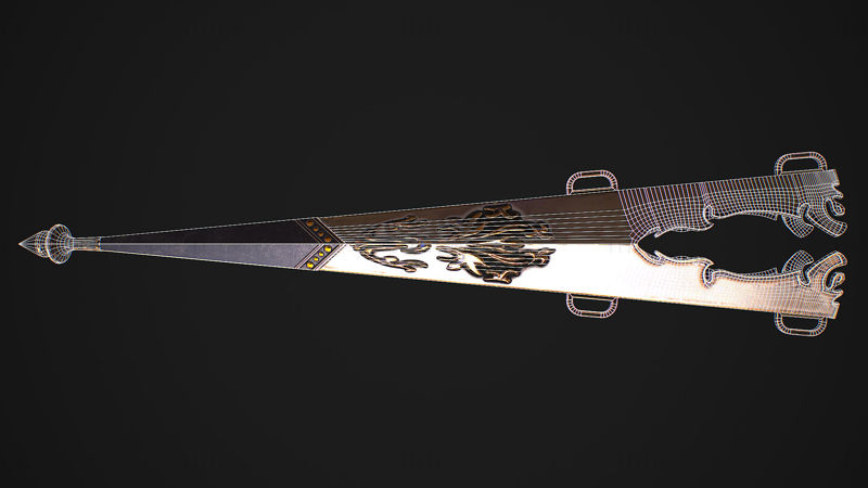 شمشیر فانتزی 27 با مدل سه بعدی غلاف