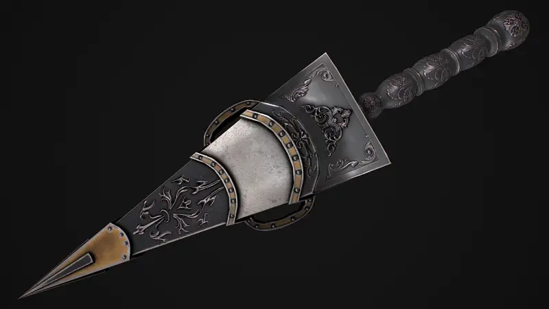 Fantasy sword 28 with scabbard 3d model
