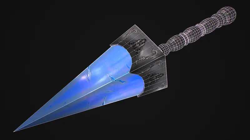 Fantezi kılıç 28, kınlı 3D model