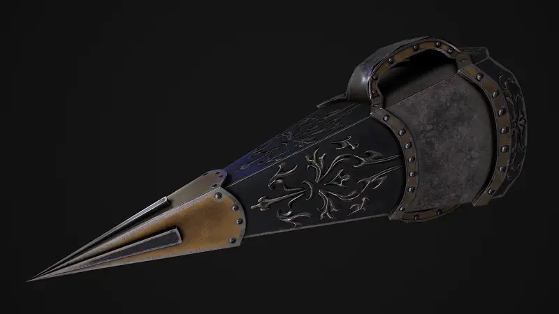 Фентъзи меч 28 с ножница 3d модел