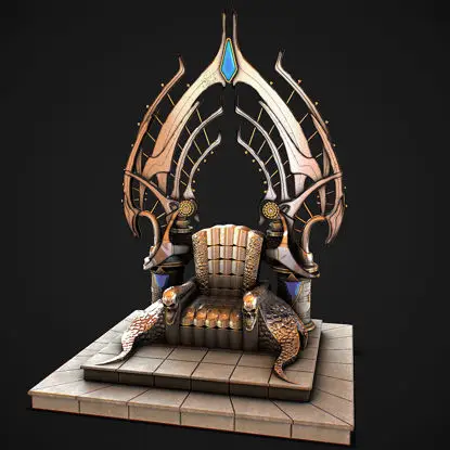 Trono de fantasía modelo 3d