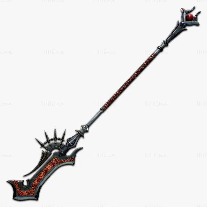 Fantasy weapon staff 3d model