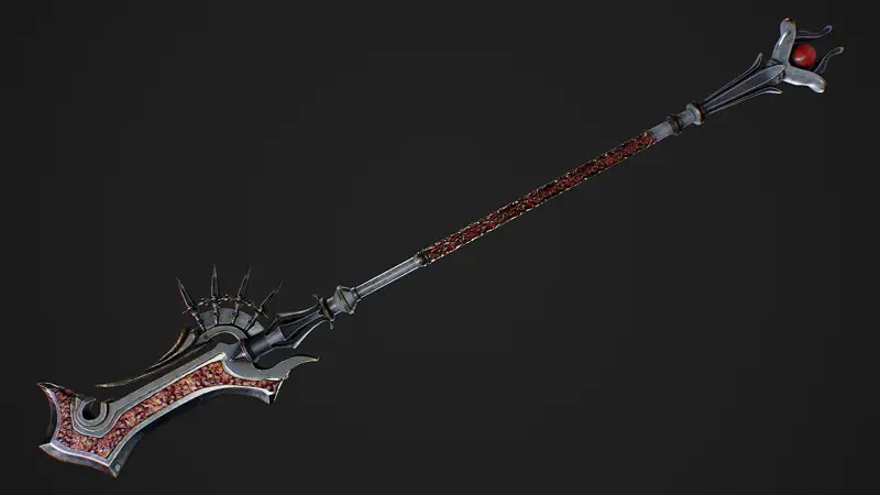 Fantasy weapon staff 3d model