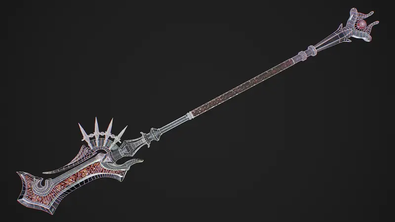 Fantasy weapon staff 3d model