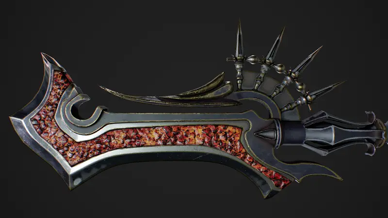 Fantasy weapon staff 3d model