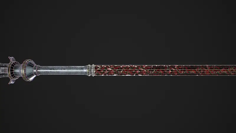 Fantasy weapon staff 3d model