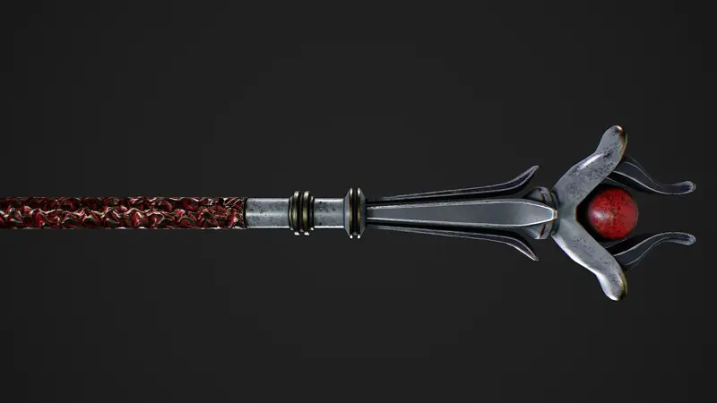 Fantasy weapon staff 3d model