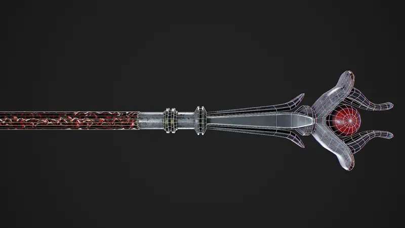 Fantasy weapon staff 3d model