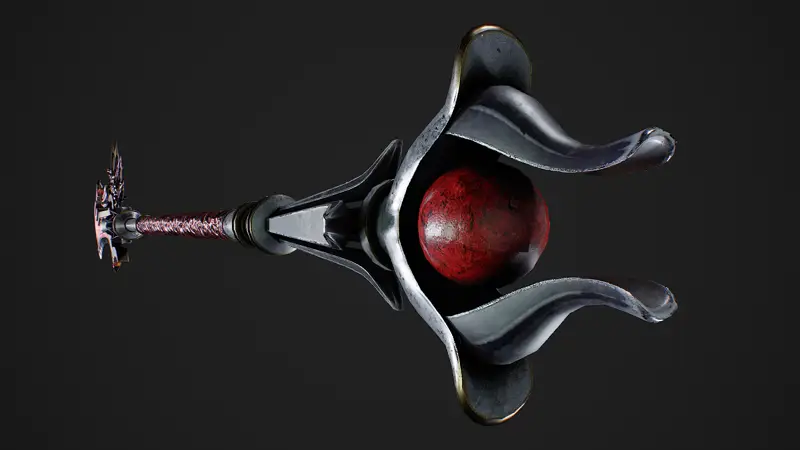 Fantasy weapon staff 3d model