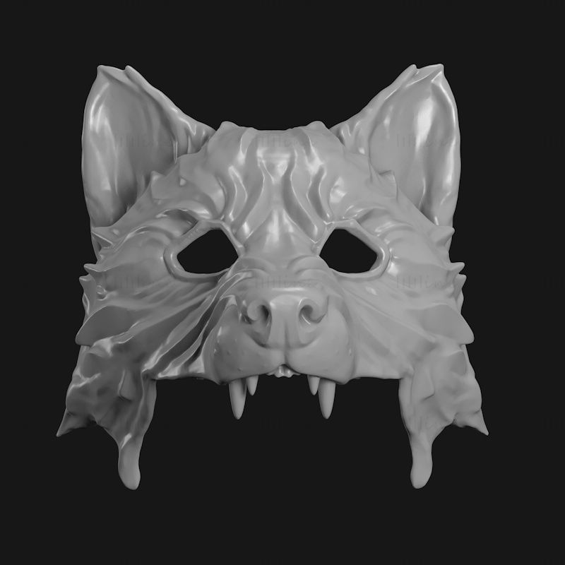 Fantasy wolf mask 3d print model