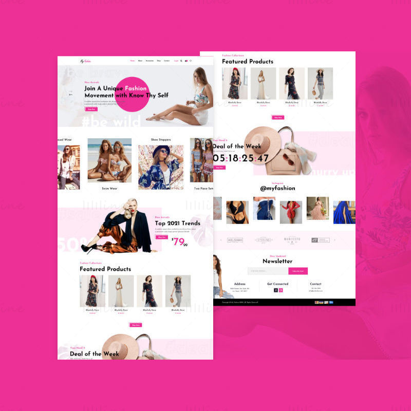 Modello PSD di sito Web di e-commerce di moda
