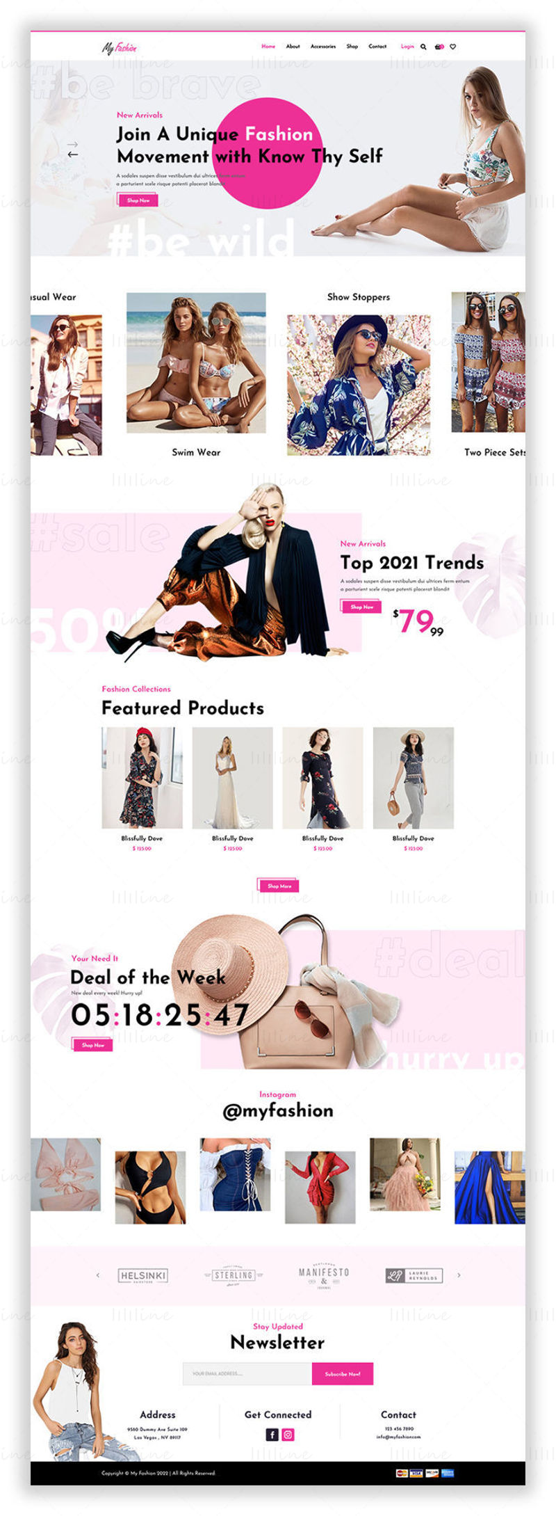 Mode e-commerce website PSD-sjabloon