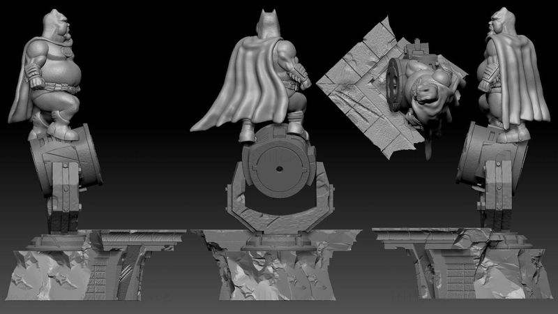 Fat Batman 3D Printing Model STL(FDM, SLS)