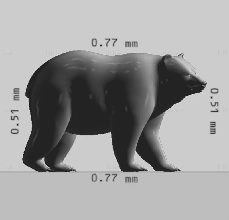 Modelo 3D de Urso Marrom Gordo Pronto para Imprimir