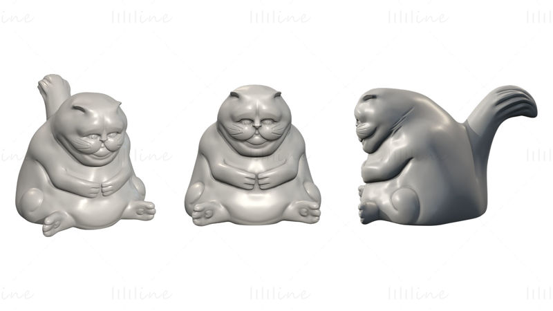 Fat Cat 3D-model afdrukbaar