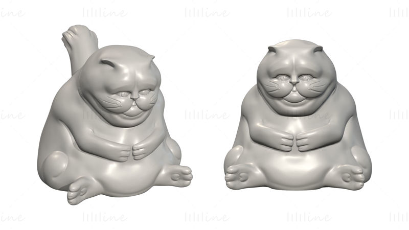 Modèle 3D de gros chat imprimable