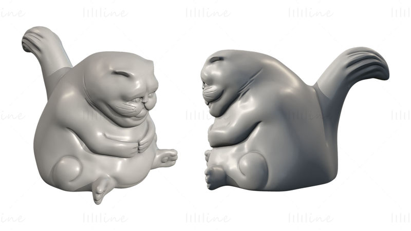 Modèle 3D de gros chat imprimable