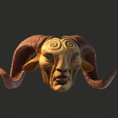 潘神的迷宫半兽人法翁面具3d打印模型