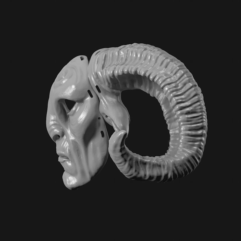 Faun labyrint masker 3D-afdrukmodel