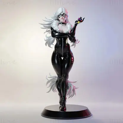 Felicia Black Cat Figures 3D Printing Model STL