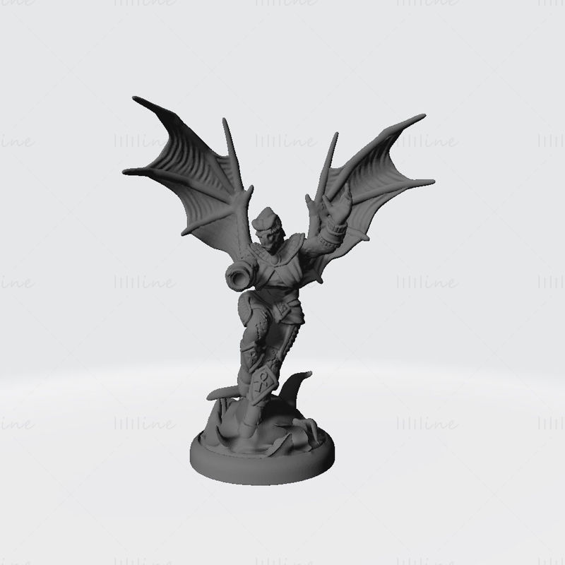 Fem Magma Dragonborn Sjamaan 3D-printmodel