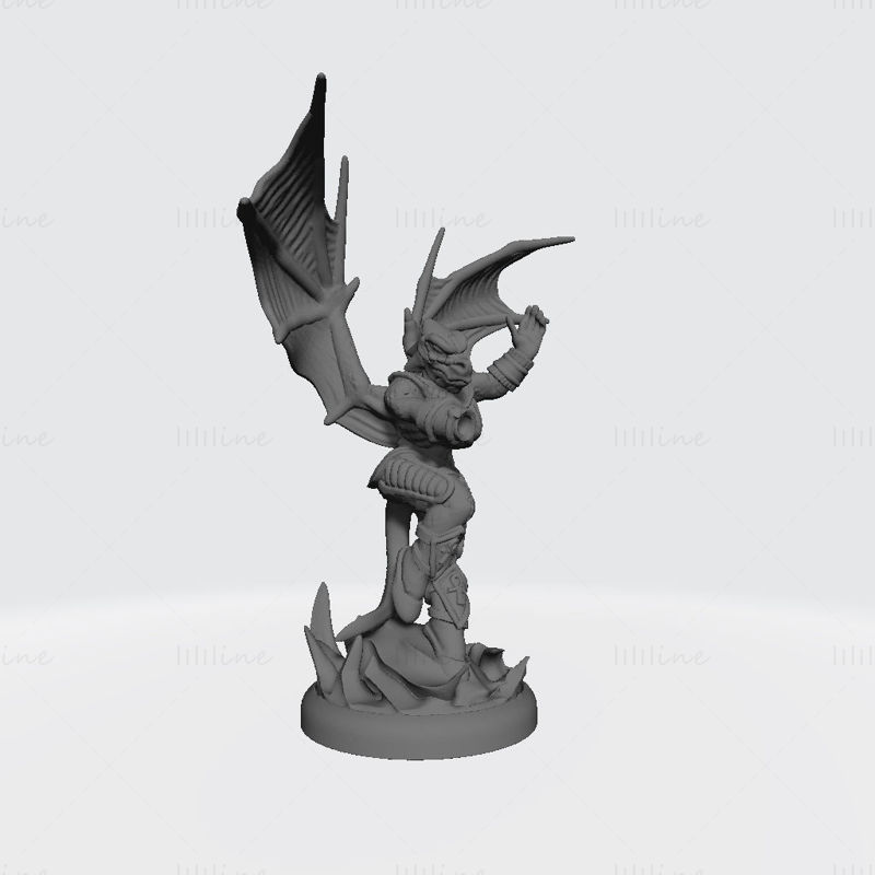 3D tiskový model Fem Magma Dragonborn Shaman