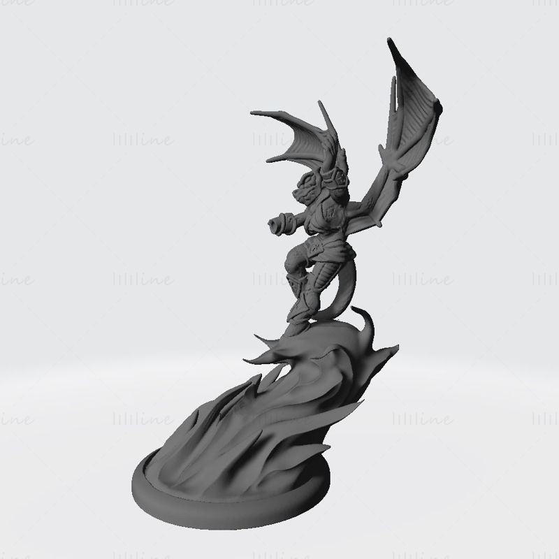 Fem Magma Dragonborn Sjamaan 3D-printmodel