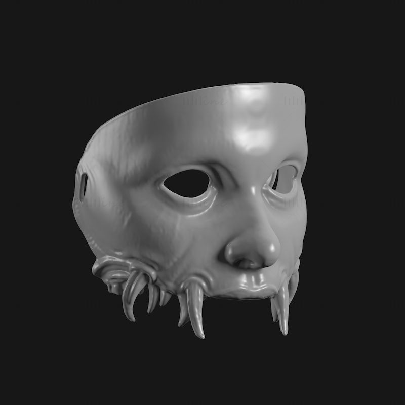 Female demon mask 3d print model