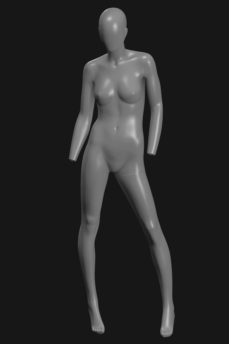 مدل مانکن زن بدون دست چاپ مدل 3D