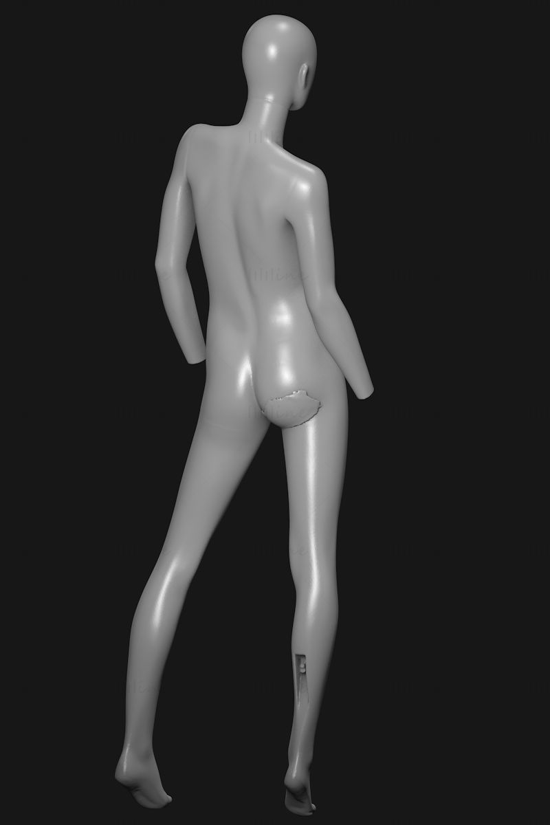 مدل مانکن زن بدون دست چاپ مدل 3D